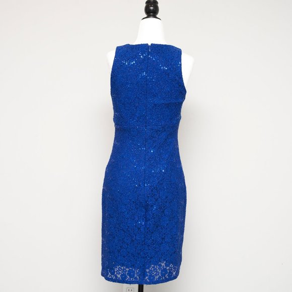 Bellissima Blue Lace Dress with Sequins - Picture 4 of 6